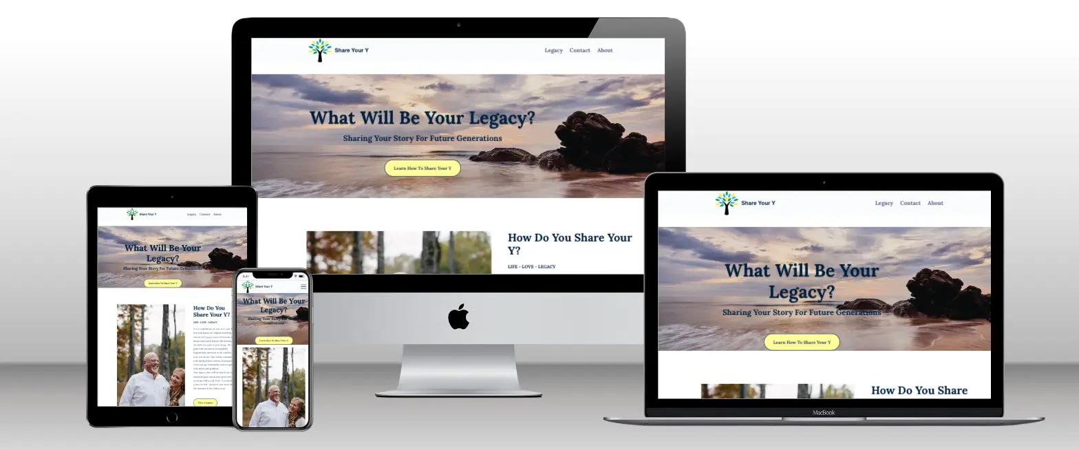 ShareYourY Website Mockup